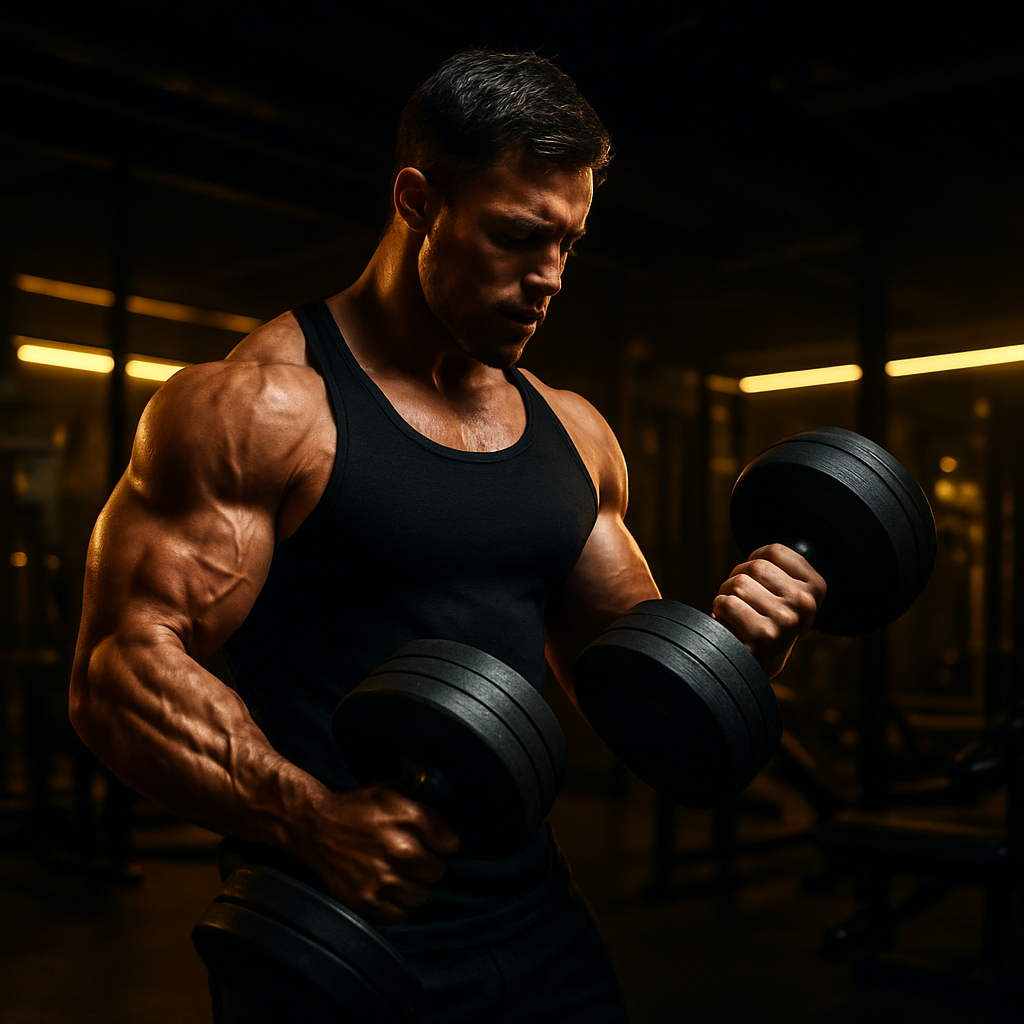 Professional gym athlete training