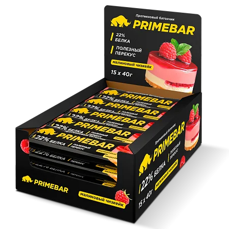 Батончики PRIMEBAR  "Малиновый чизкейк" (15 шт*40 гр)
