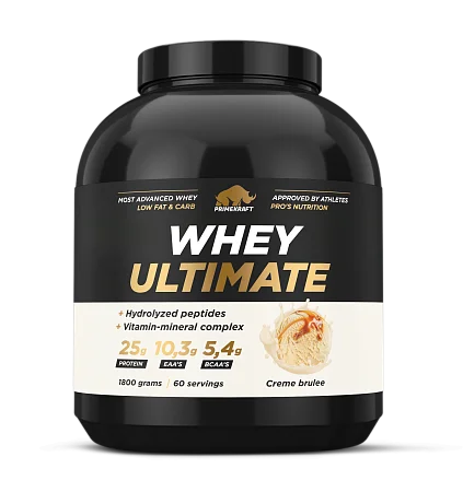 Сывороточный протеин Whey Ultimate со вкусом «Крем-брюле», банка 1800г