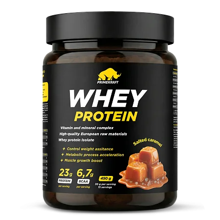Сывороточный протеин WHEY со вкусом "Соленая карамель", 450г., банка Сывороточный протеин WHEY со вкусом "Соленая карамель", 450г., банка