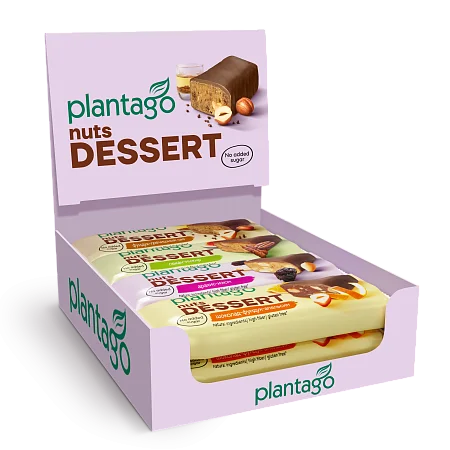 АССОРТИ NUTS Dessert Plantago Батончики ореховые глазированные, 4 вкуса, 12 шт.