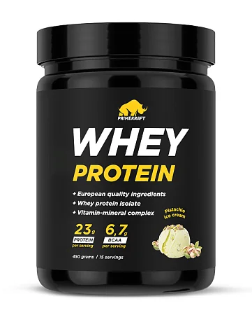 Сывороточный протеин WHEY Pistachio Ice-cream (фисташковое мороженое), 450 гр, банка