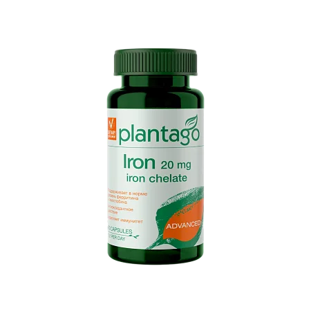 Iron 20 mg Chelate Plantago, 60 капсул
