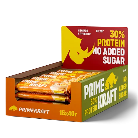 Батончики Primekraft с высоким содержанием белка со вкусом "Латте - соленая карамель"