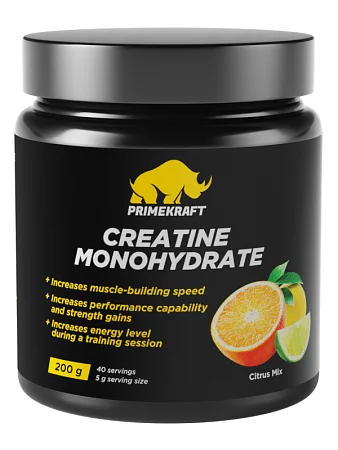 Creatine Monohydrate со вкусом Сitrus mix (цитрусовый микс), банка 200 гр