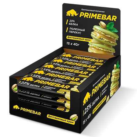 Батончики PRIMEBAR  "Фисташковый крем" (15 шт*40 гр)
