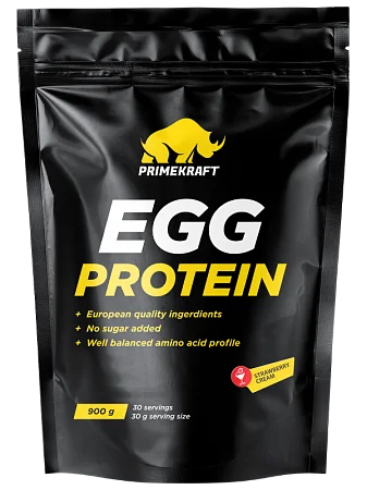 Яичный протеин EGG PROTEIN STRAWBERRY CREAM (клубника-сливки), 900 гр