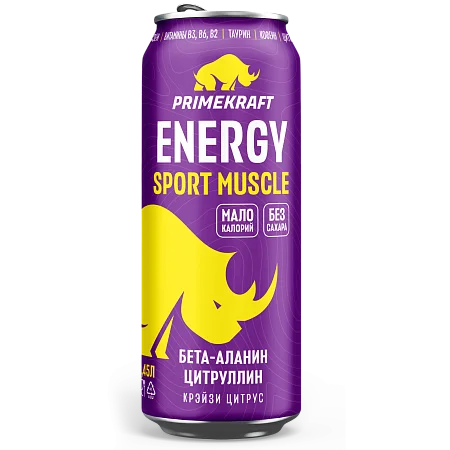 Энергетический напиток «Energy Sport Muscle» без сахара с Бета-аланином и Цитруллином, 450 мл
