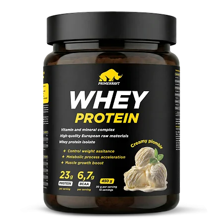 Сывороточный протеин WHEY со вкусом "Сливочный пломбир", 450г., банка