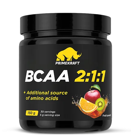 BCAA 2:1:1 со вкусом «Фруктовый пунш» (Fruit punch), 150 гр