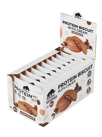 Протеиновое печенье PRIMEBAR PROTEIN BISCUIT с кремовой начинкой со вкусом «Шоколад» (10 шт x 40 гр)