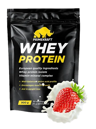 Сывороточный протеин WHEY STRAWBERRY YOGURT (клубничный йогурт), 900 гр