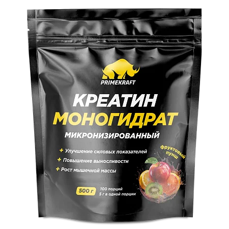 Креатин моногидрат "Фруктовый пунш", пакет 500 г Креатин моногидрат "Фруктовый пунш", пакет 500 г
