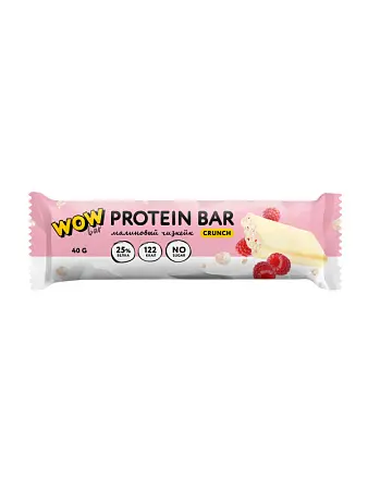 Батончики с протеином WOWBAR CRUNCH со вкусом «Малиновый чизкейк» (15 шт*40 гр)