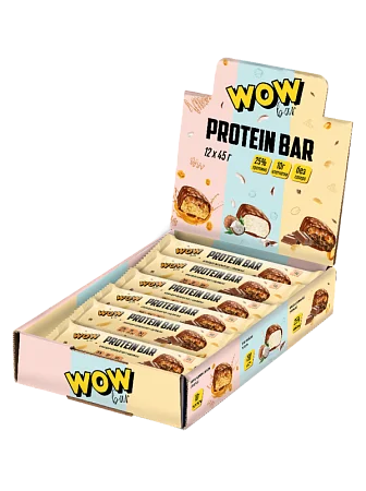Протеиновые батончики WOWBAR со вкусом «Шоколадно-ореховый торт с карамелью» (12 шт*45 г)