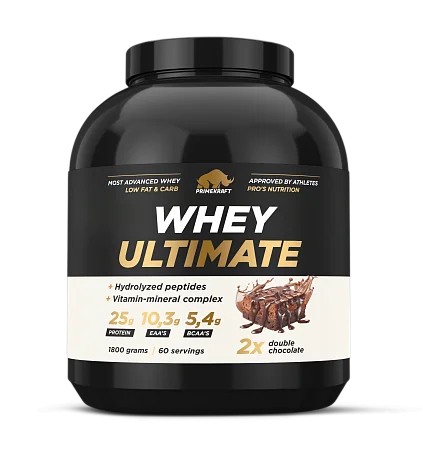 Сывороточный протеин Whey Ultimate со вкусом «Двойной Шоколад», банка 1800г