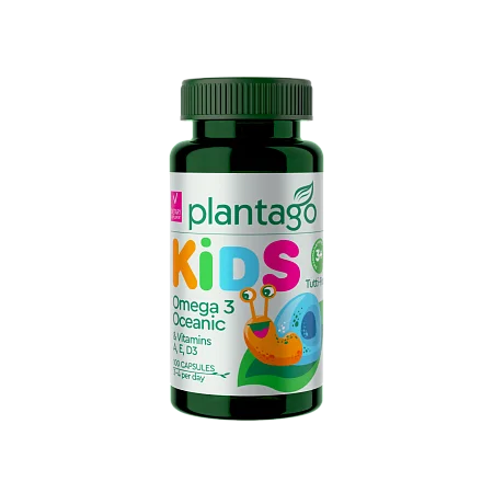 Детская Omega-3 Oceanic Plantago, жевательные капсулы, тутти-фрутти (100 шт)