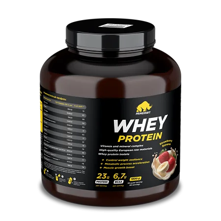 Сывороточный протеин WHEY со вкусом "Клубника-банан", 1800 г.