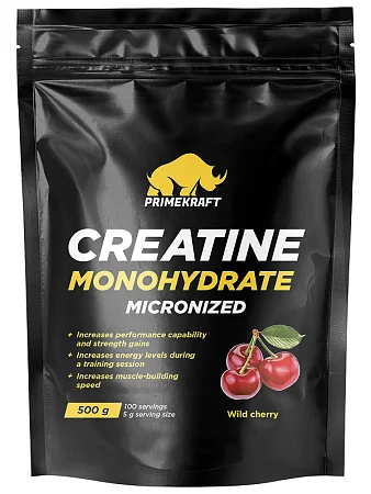Creatine Monohydrate Micronized со вкусом Wild cherry (дикая вишня), пакет, 500 гр