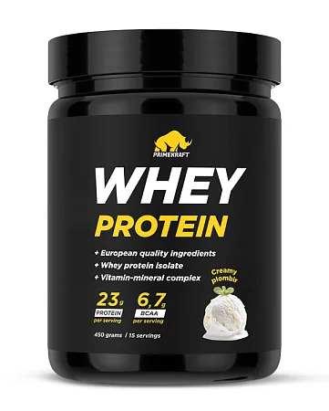 Сывороточный протеин WHEY Creamy Plombir (сливочный пломбир) 450 г, банка