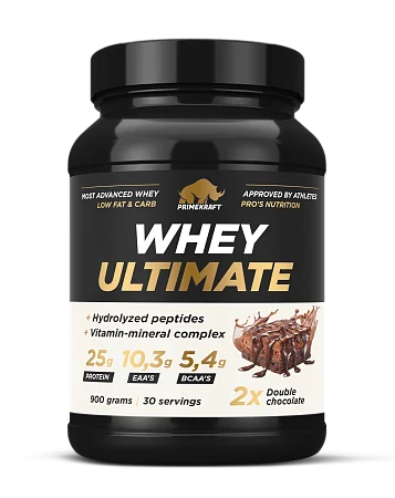 Сывороточный протеин Whey Ultimate со вкусом «Двойной Шоколад», банка 900г