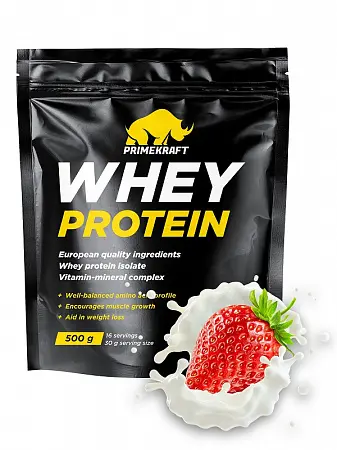 Сывороточный протеин WHEY STRAWBERRY YOGURT (клубничный йогурт), 500 гр