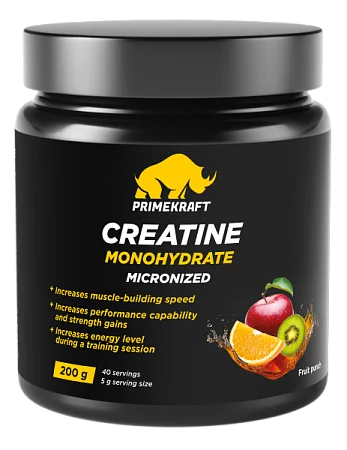Creatine Monohydrate Micronized со вкусом Fruit Punch (фруктовый пунш), банка 200 гр