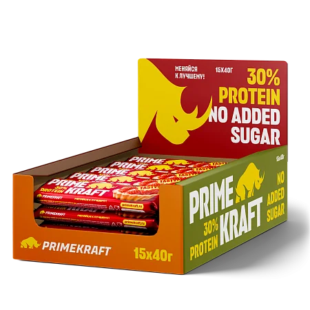 Батончики Primekraft с высоким содержанием белка со вкусом "Клубничный тарт"