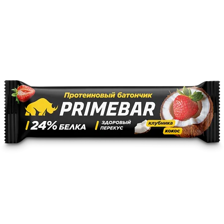 Батончики PRIMEBAR клубника-кокос (15 шт*40 гр)