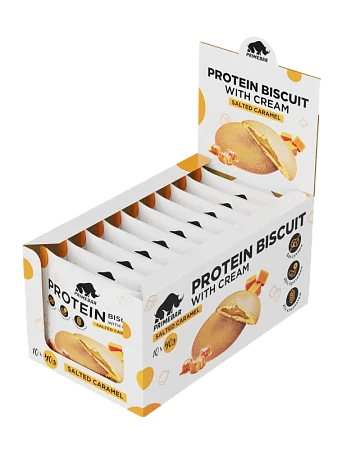 Протеиновое печенье PRIMEBAR PROTEIN BISCUIT с кремовой начинкой со вкусом «Солёная карамель» (10 шт x 40 гр)