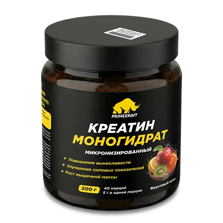Креатин моногидрат со вкусом "Фруктовый пунш", банка 200 г