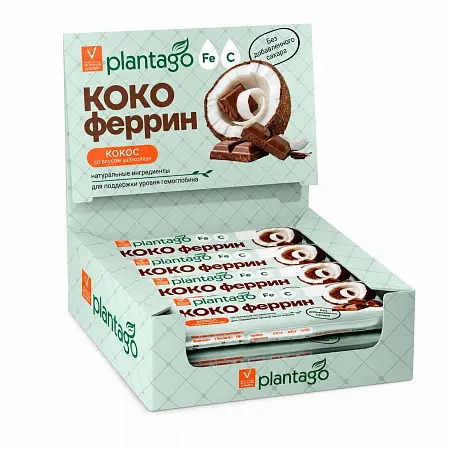 Батончики Коко Феррин Plantago, 12 шт.