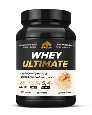 Сывороточный протеин Whey Ultimate со вкусом «Крем-брюле», банка 900г