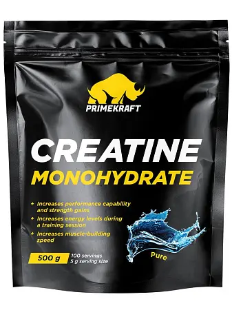 CREATINE MONOHYDRATE MICRONIZED 100% PURE (без вкуса), пакет, 500 гр