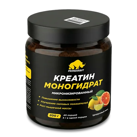 Креатин моногидрат со вкусом "Цитрусовый микс", банка 200 г Креатин моногидрат со вкусом "Цитрусовый микс", банка 200 г