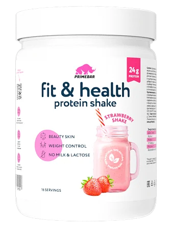 Растительный протеин  Fit & Health Protein Shake клубничный коктейль, 500 г