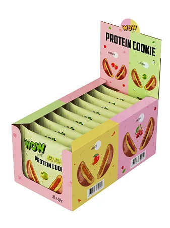 Печенье протеиновое WOWBAR с начинкой со вкусом «Яблоко» (10шт * 40г)
