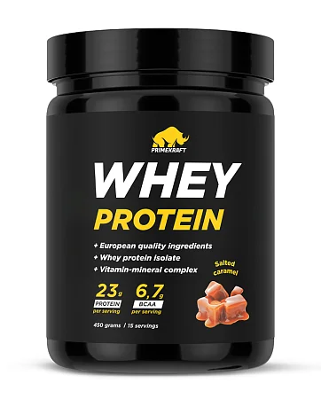 Сывороточный протеин WHEY Salted Caramel (соленая карамель) 450 гр, банка