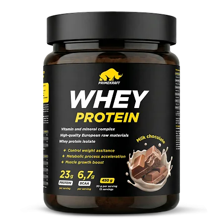 Сывороточный протеин WHEY со вкусом "Молочный шоколад", 450г., банка