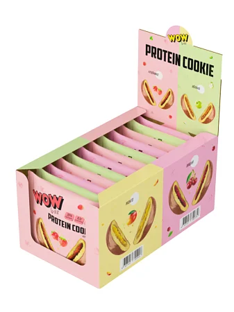 Печенье протеиновое WOWBAR MIX c фруктовой начинкой (3 вкуса), 12 штук * 40г