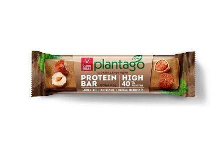 Батончики с высоким содержанием белка Plantago High 40% со вкусом "Шоколад-Фундук", 50 гр х 15 шт