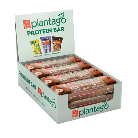 Батончики с высоким содержанием белка Plantago High 40% со вкусом "Шоколад-Фундук", 50 гр х 15 шт