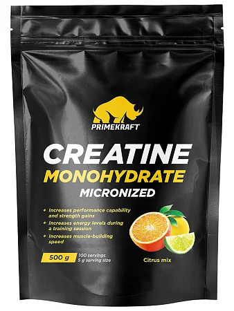 Creatine Monohydrate Micronized со вкусом Сitrus mix (цитрусовый микс), пакет, 500г